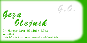 geza olejnik business card